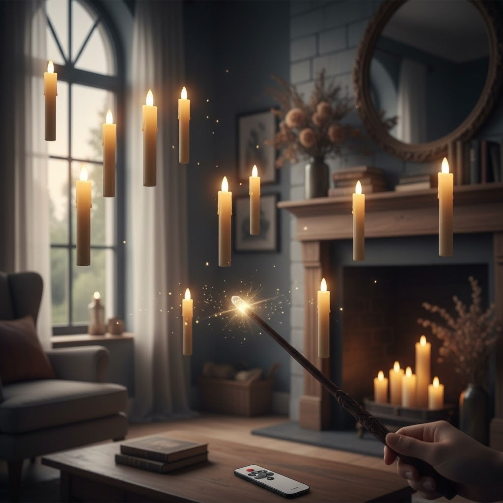 LED Flameless Candles with Magic Wand Remote (Free shipping)